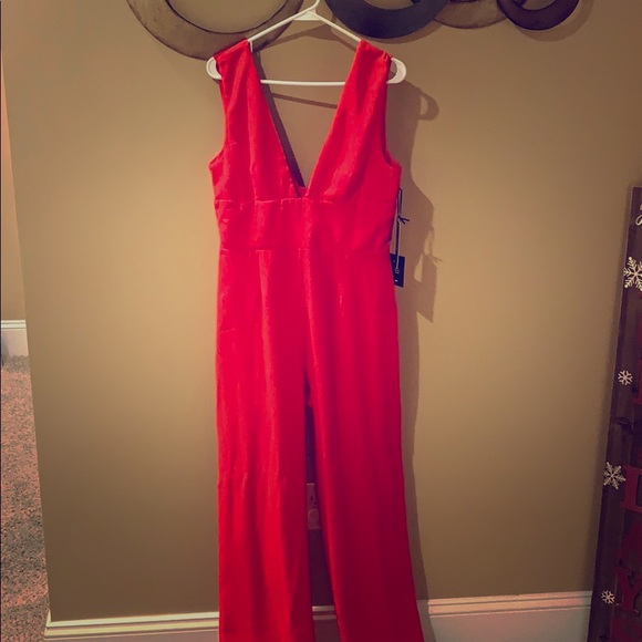 womens red jumpsuit